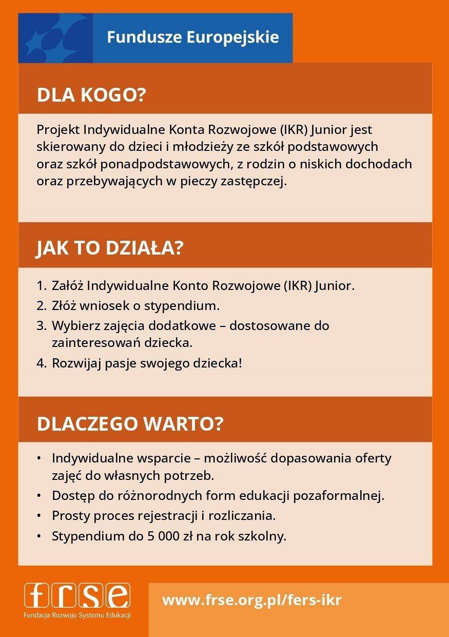 Startuje kolejny nabór na Indywidualne Konta Rozwojowe Junior