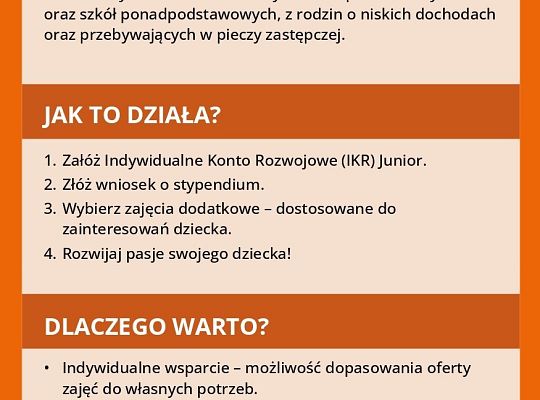 Startuje kolejny nabór na Indywidualne Konta Rozwojowe Junior