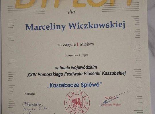 Sukces w XXIV Pomorskim Festiwalu Piosenki Kaszubskiej „Kaszëbsczé Spiéwë” w Luzinie